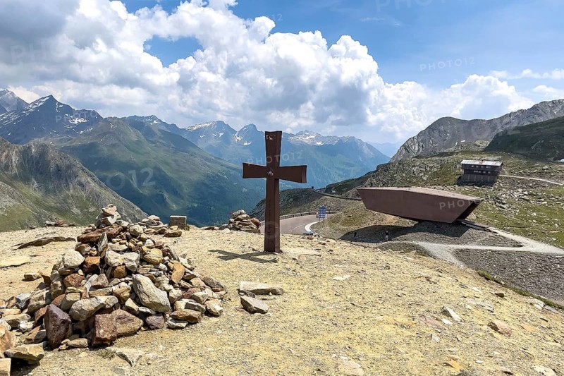 On the left pile of stacked stones