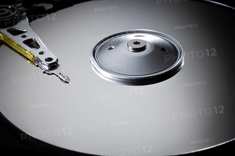 Detailed view of a computer hard disk. Berlin