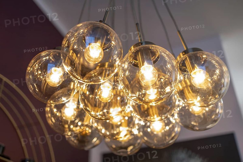 Lamps with LED globes in a living room