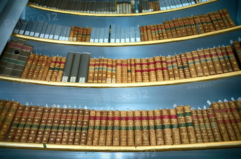 Bookshelf with old books