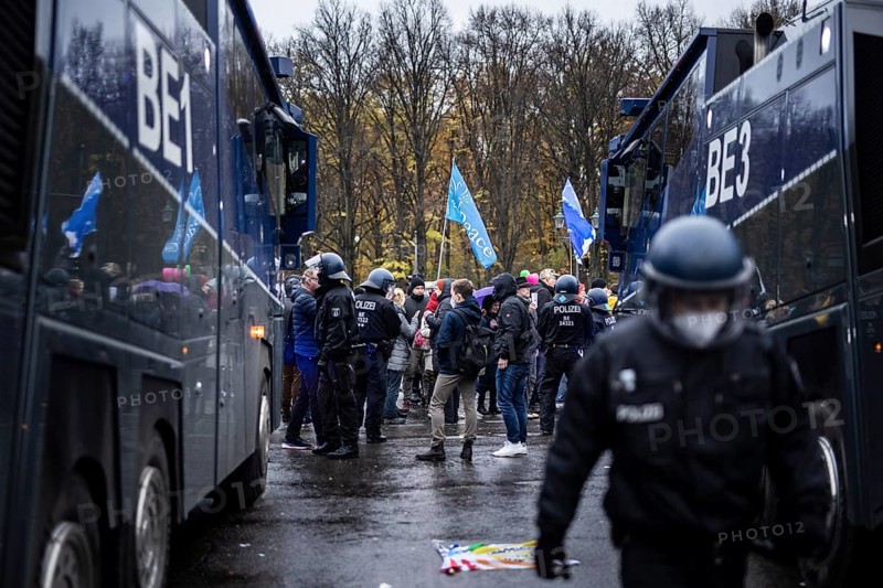 Police action against the demonstration against the reformed Infection Protection Act by Corona sceptics