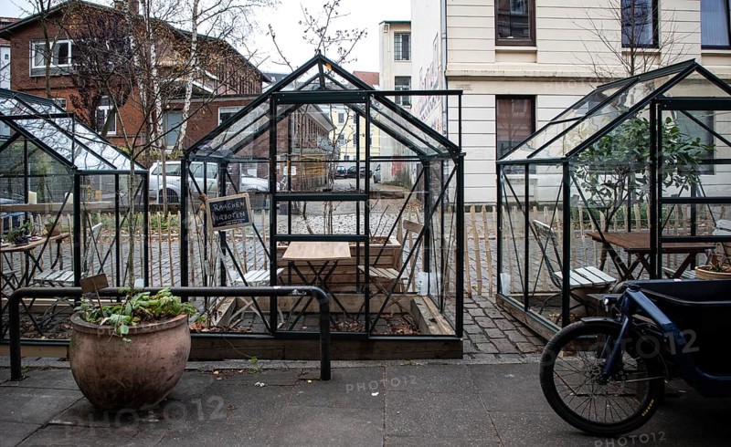 Mini restaurants for two during the Corona Pandemic in Hamburg Altona