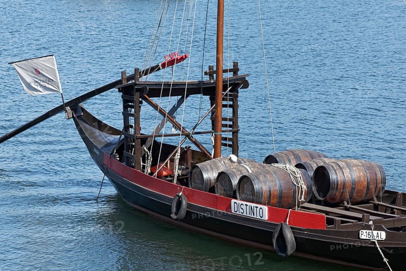 Historic boat for transporting port wine barrels on the Douro River