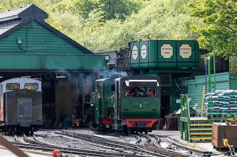 Steam locomotive in the depot