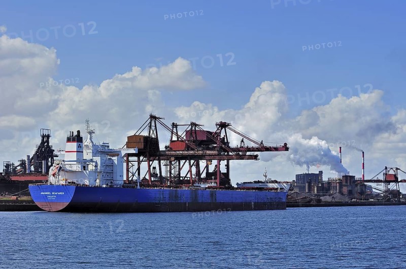Ship being loaded in the industry port at Dunkirk