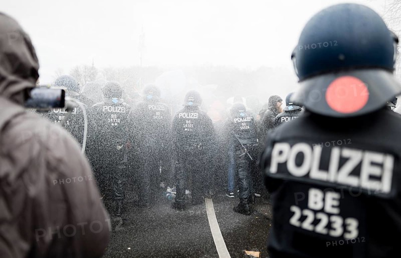 Police action against the demonstration against the reformed Infection Protection Act by Corona sceptics