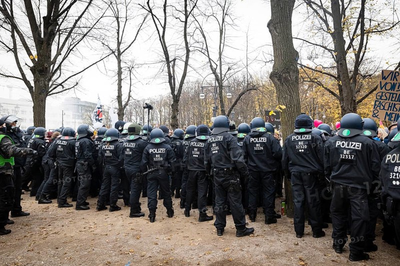 Police action against the demonstration against the reformed Infection Protection Act by Corona sceptics