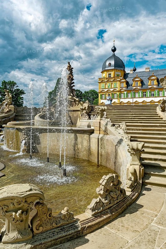 Water feature and Seehof Castle