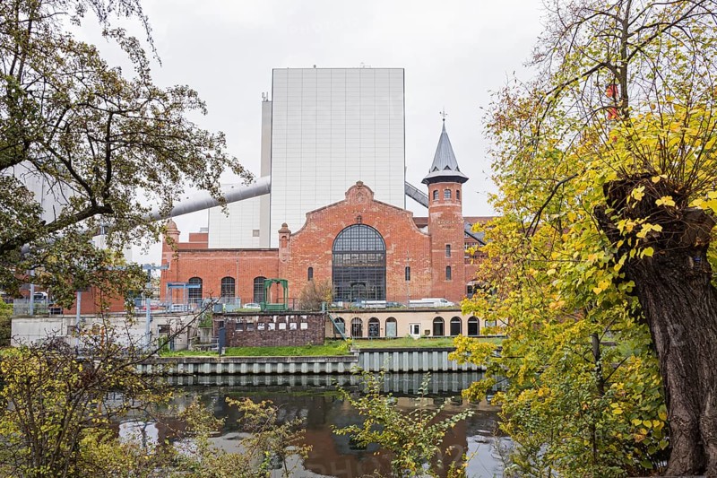 Historic facade of the Vattenfall combined heat and power plant