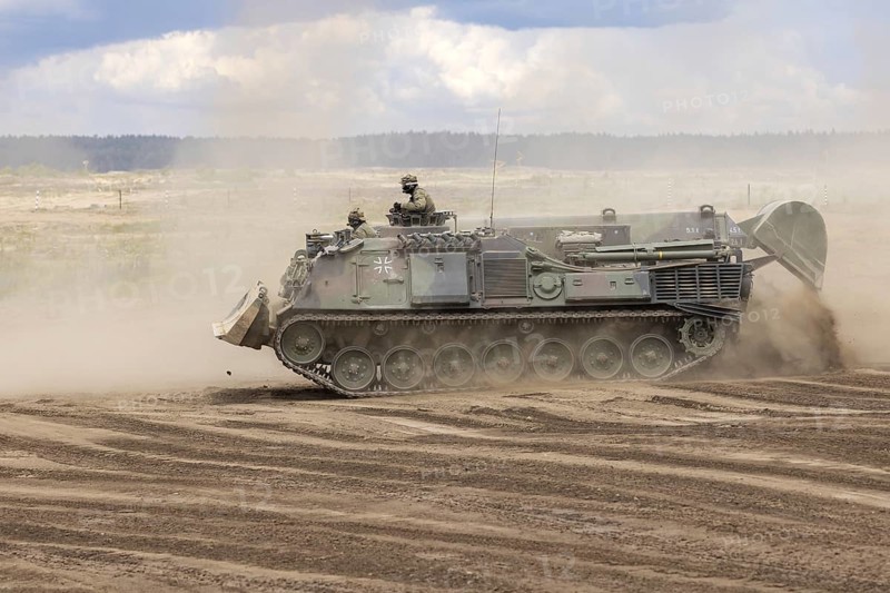 Badger armoured engineer vehicle during exercise GRIFFIN STORM in Pabrade. Pabrade