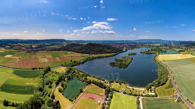 Aerial view over Werratalsee