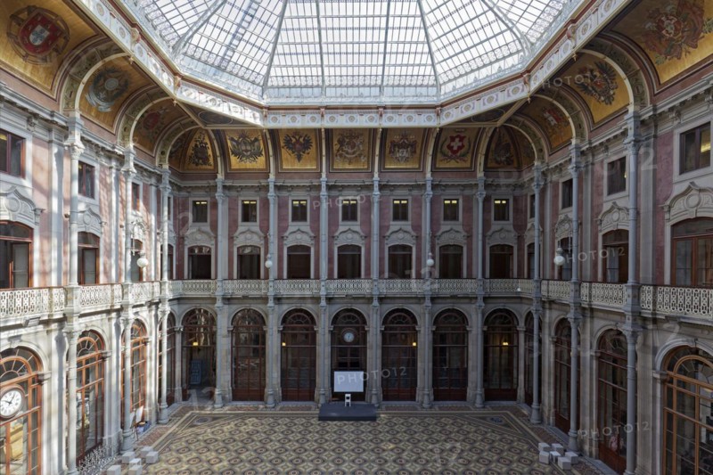Inner courtyard with glass dome in the Palacio da Bolsa