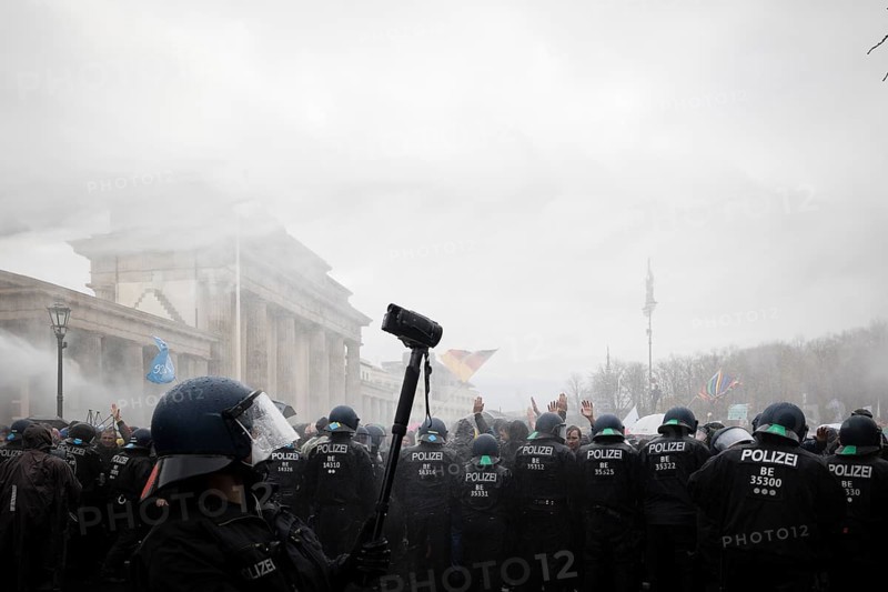 Police action against the demonstration against the reformed Infection Protection Act by Corona sceptics