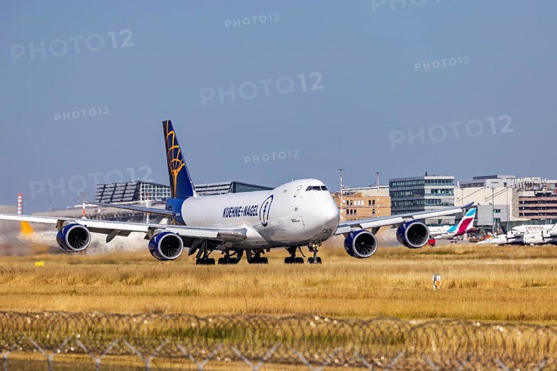Jumbo Jet taking off at Stuttgart Airport. It is the penultimate Boeing 747 built