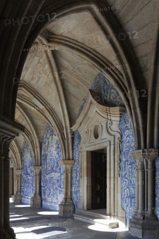 Gothic cloister decorated with azulejos