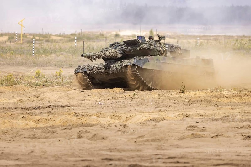 A Leopard tank 2A6 during exercise GRIFFIN STORM in Pabrade. Pabrade