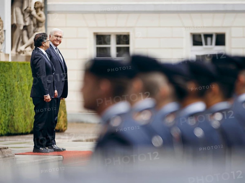 Federal President Frank-Walter Steinmeier receives Gustavo Petro President of Colombia at Bellevue Palace with Military Honours. 16.06.2023.