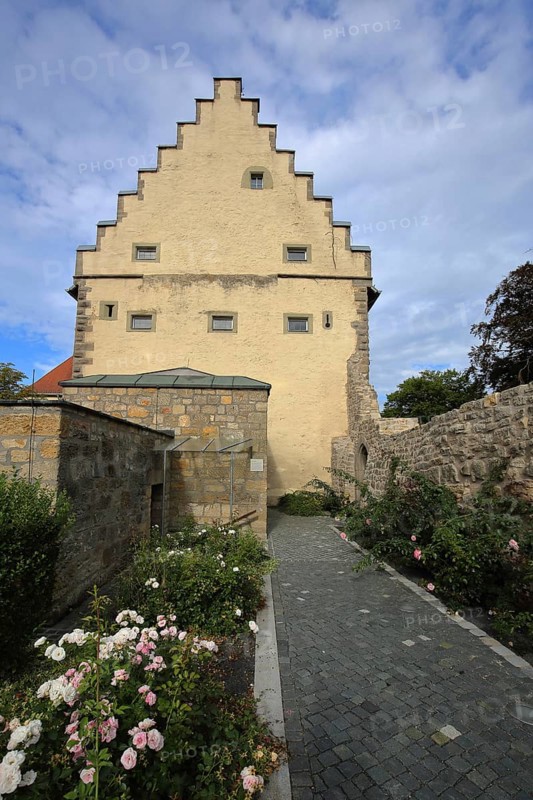Old castle built 1512 with stepped gable