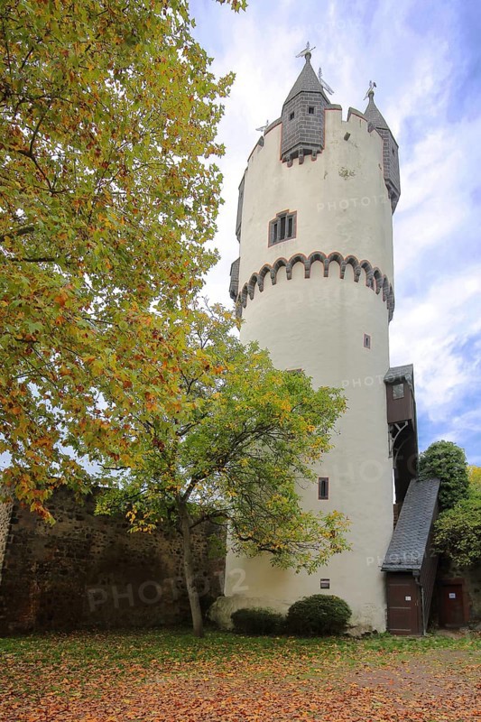 Tower keep in autumn at the castle