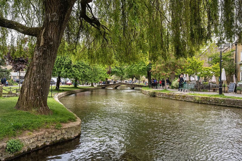 View over the River Windrush in Bourton on the Water