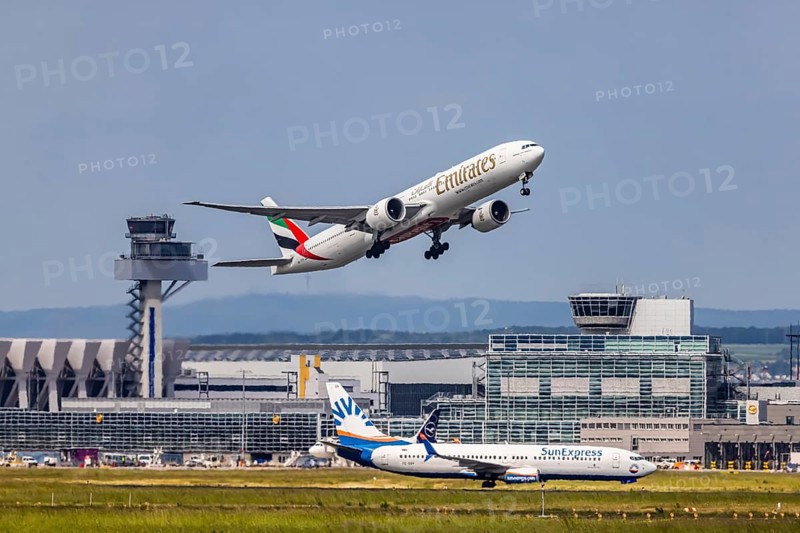 Taking off Boeing 777-300ER of the airline Emirates