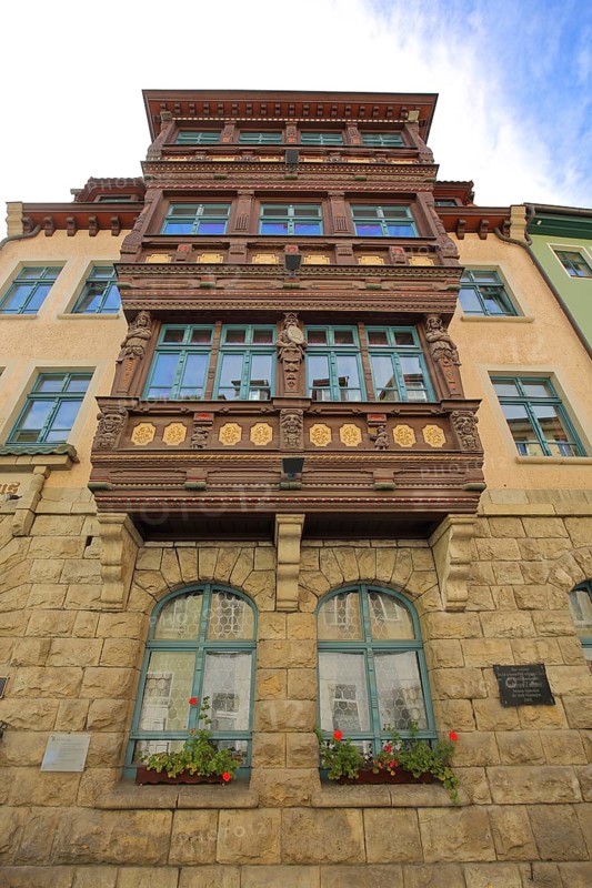 Schlundhaus built 1906 with oriel and ornaments