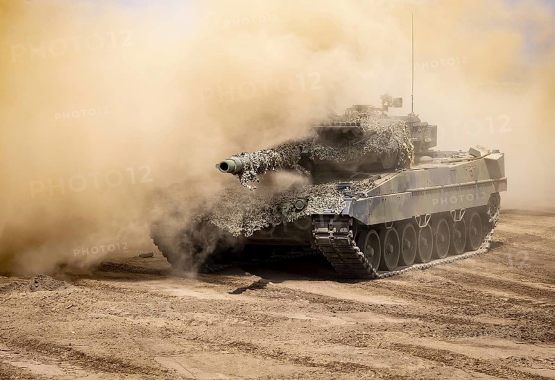 A Leopard tank 2A6 during exercise GRIFFIN STORM in Pabrade. Pabrade