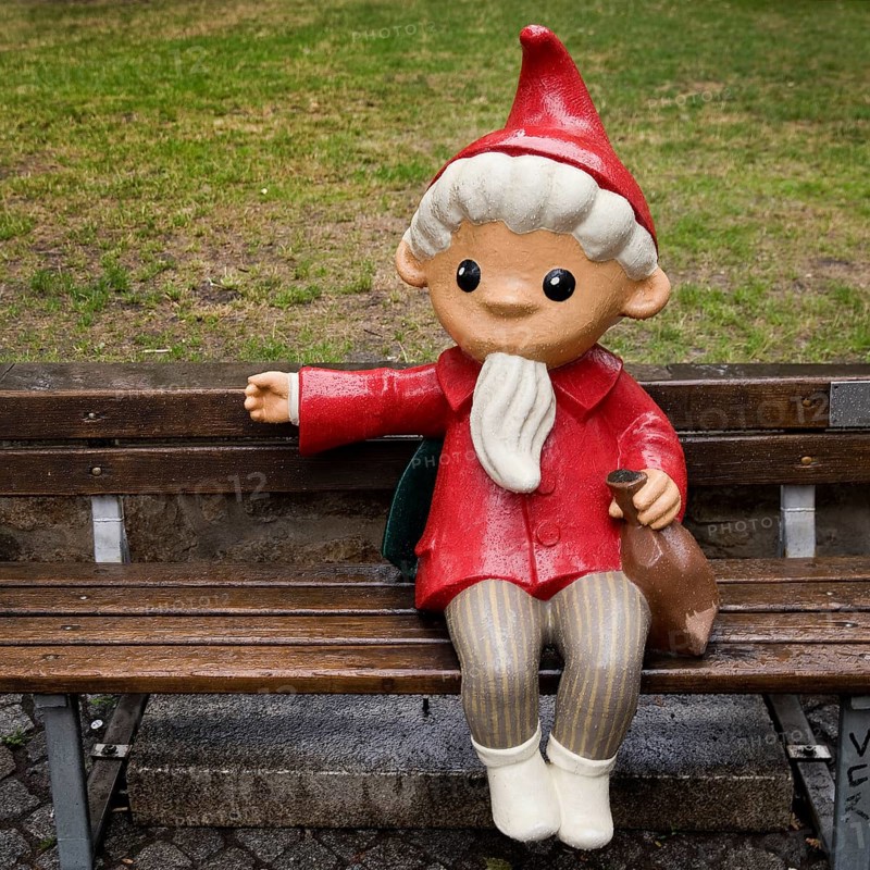 Sculpture of the Sandman on a bench