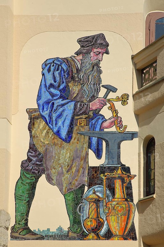 Wall mosaic Goldsmith by Wilhelm Mewes