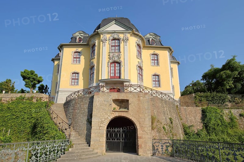 Rococo castle with staircase and gate