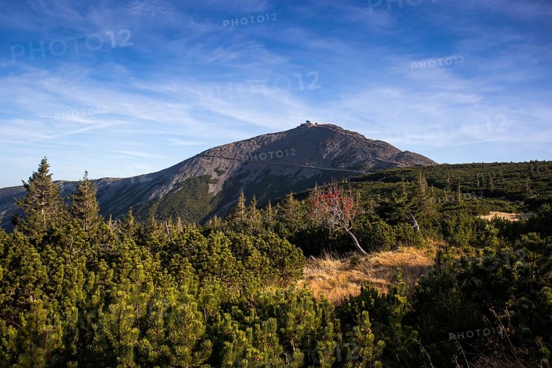 Beautiful views in the mountains in autumn Sniezka