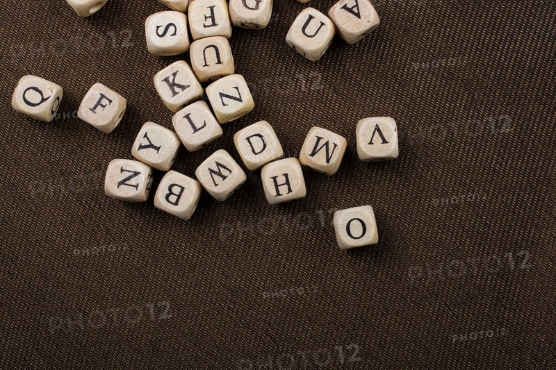 Letter cubes of Alphabet made of wood