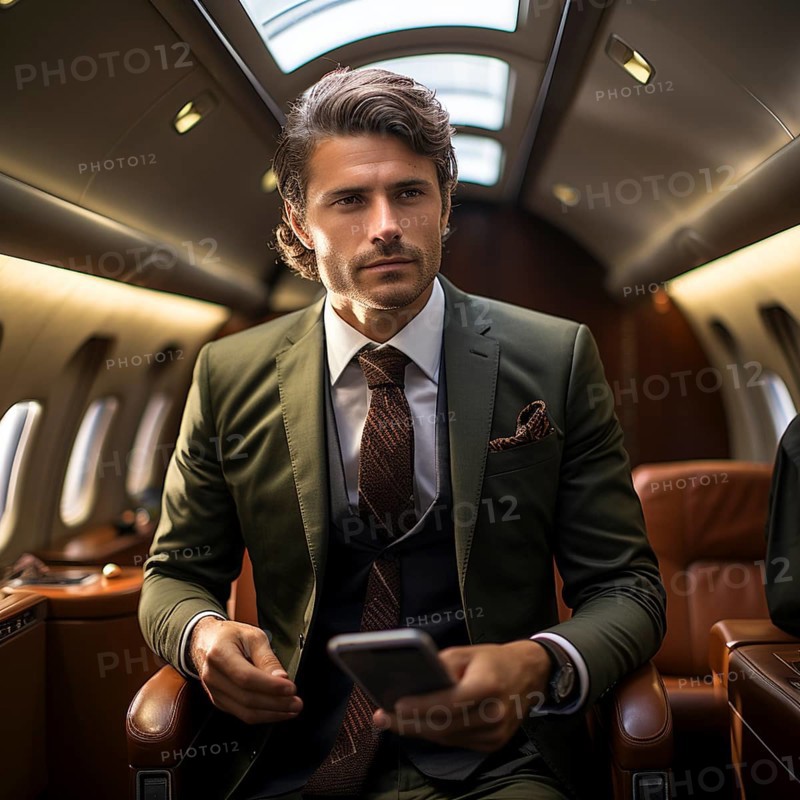Private flying by rich people and business people in their own planes for vacation and luxury and business