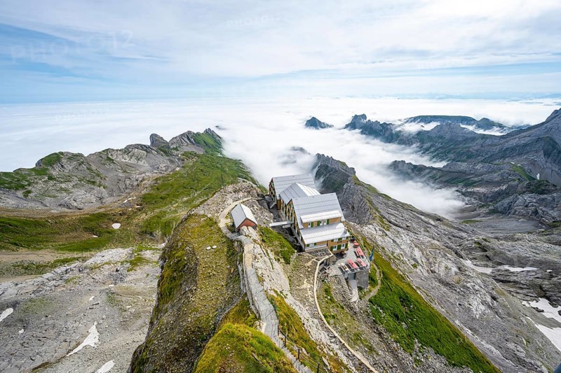 Berggasthof Alter Saentis at the summit of Saentis