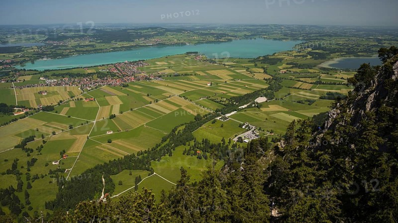 Panorama from the Tegelberg massif to the baroque church of St. Coloman