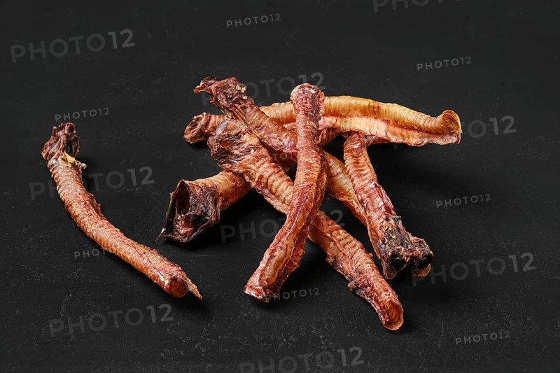 Natural dried treats for dogs. Dried trachea for rewarding dogs