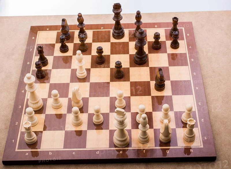 Chess board with chess pieces on it