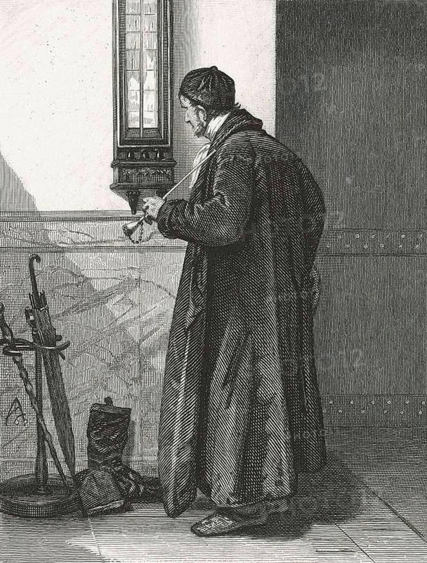 Man in front of a Barometer