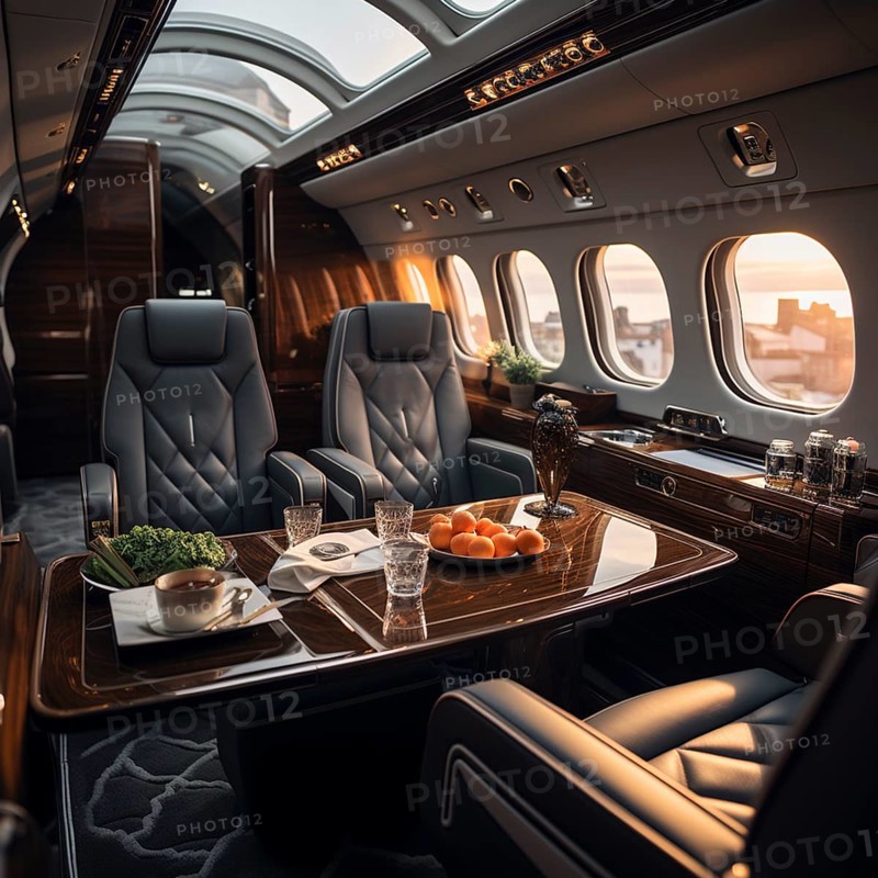 Private flying by rich people and business people in their own planes for vacation and luxury and business