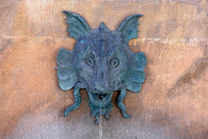 Figure at the historic trough fountain