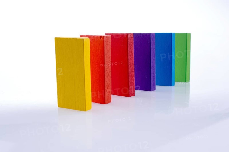 Color dominoes on a white background