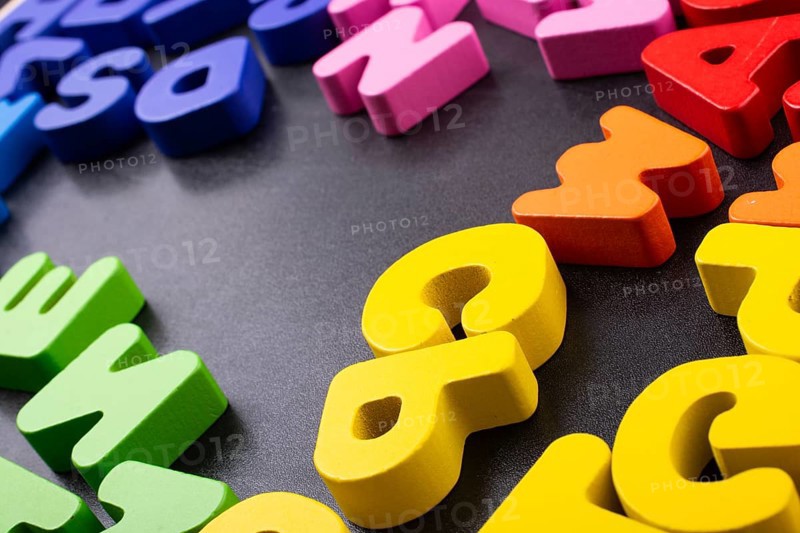 Colorful Letters of Alphabet made of wood