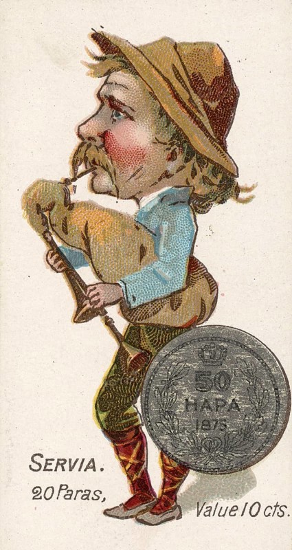 Coins from different countries with symbolic persons