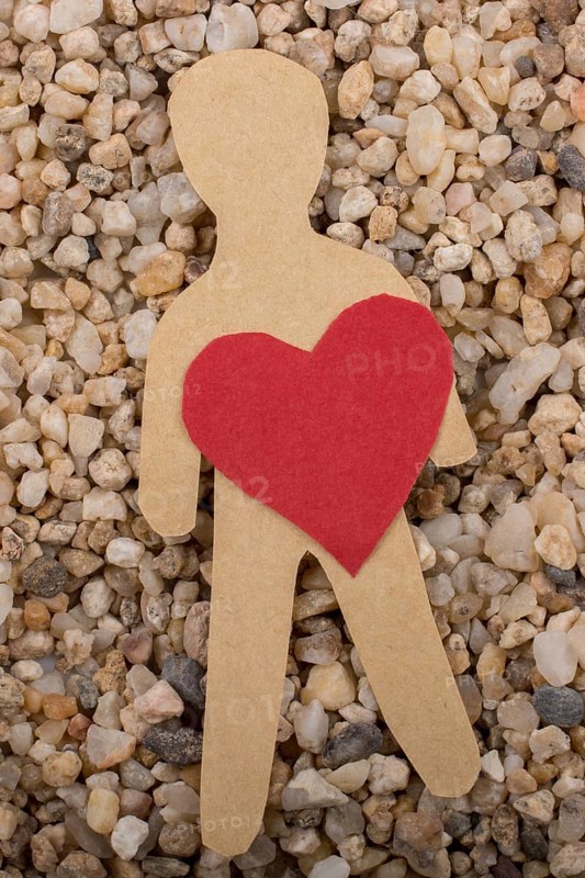 Valentine's day wording on torn paper as Love concept