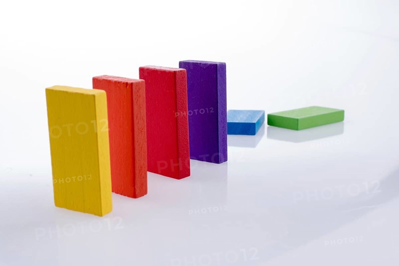 Color dominoes on a white background