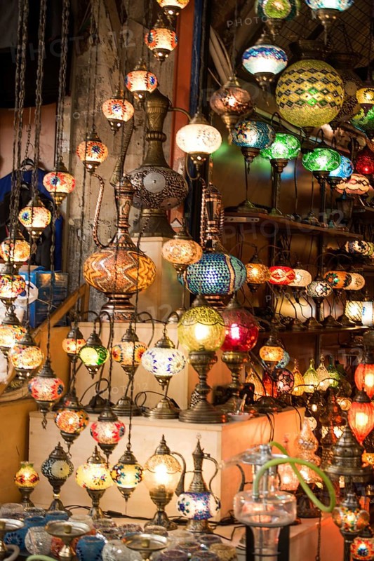 Mosaic Ottoman lamps from Grand Bazaar in Istanbul