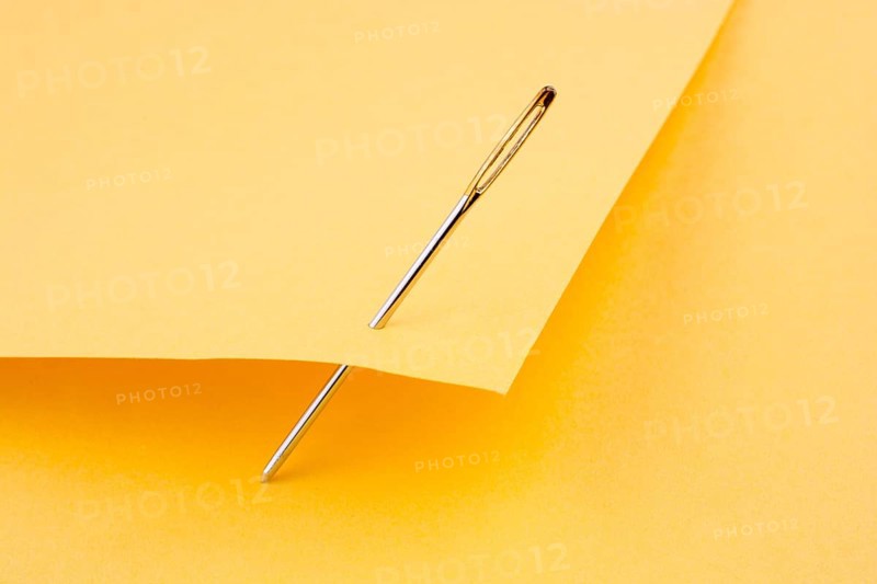 Needle pierced yellow color note paper