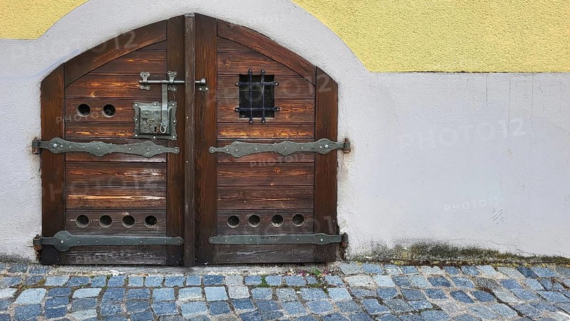 The historic gate is a landmark in the centre of the old town. Feuchtwangen