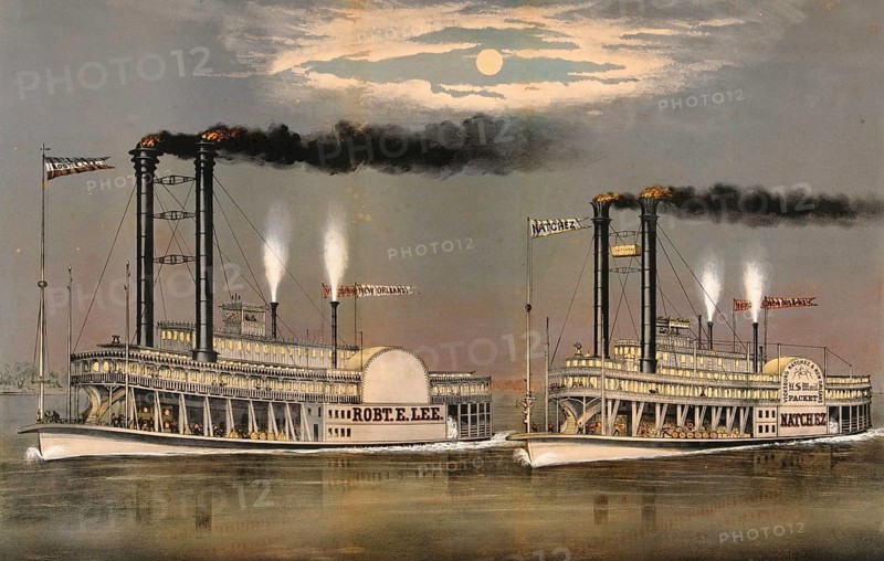 The Great Race of Steamboats on the Mississippi