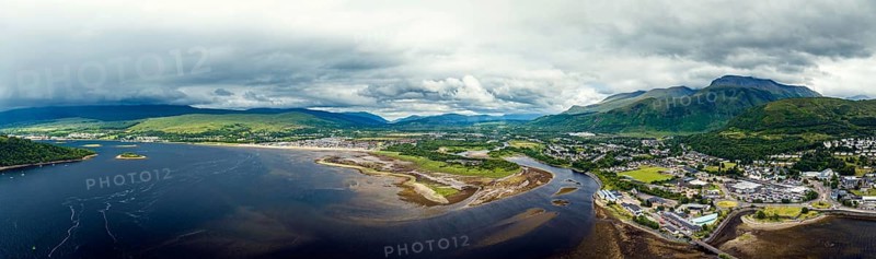 Panorama over Fort William from a drone